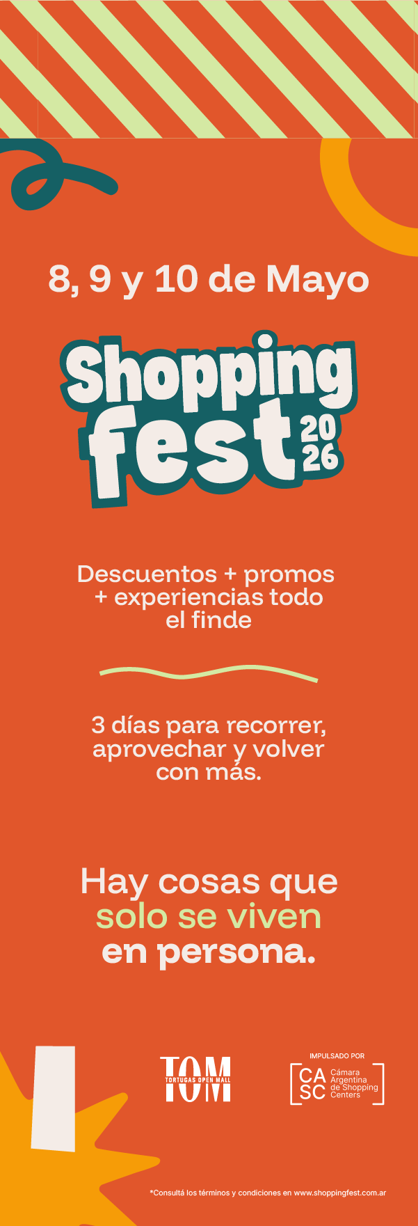 Shopping Fest 2026 ya está en TOM — ¡este finde! 💥 | 8, 9 y 10 de mayo, descuentos, experiencias y mucho más. ¡Te esperamos!